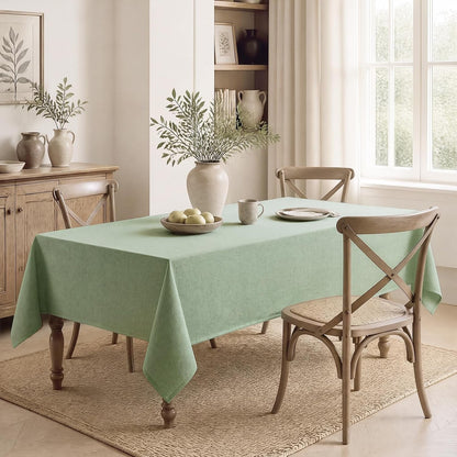 Rectangle Tablecloth Waterproof Linen Textured Table Cloth Stain and Wrinkle Resistant Washable, Decorative Fabric Table Cover for Dining, Party and Camping (Sage Green, 52 * 70)7