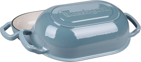 Enameled Cast Iron Sourdough Bread Oven, Dutch Oven, Loaf Cast Iron Bread Pan for Homemade Bread Baking, Meatloaf Pan with Lid, 5QT, Sea Salt4
