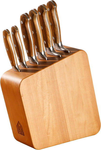 Bloomhouse Kitchen Knife Block Set - 7 Piece Italian Olive Wood German Forged Stainless Steel Knives - Two Time Oprah'S Favorite Things Winner Brand4