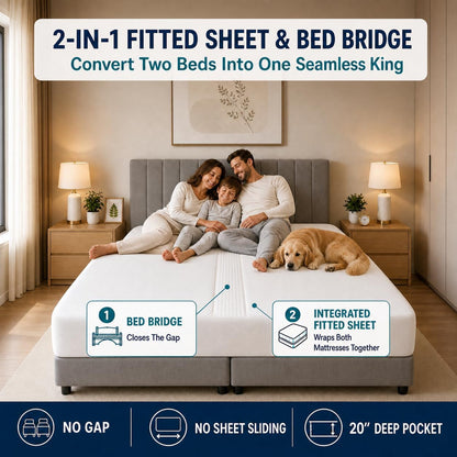 Fitted Sheet Bed Bridge, Split King Gap Filler for Adjustable Bed4