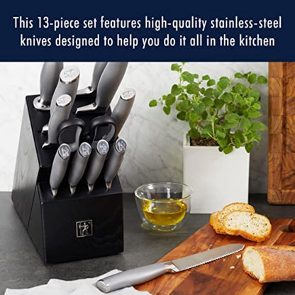 HENCKELS J.A International Modernist 13-Pc Knife Block Set, Black…2