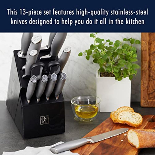HENCKELS J.A International Modernist 13-Pc Knife Block Set, Black…2