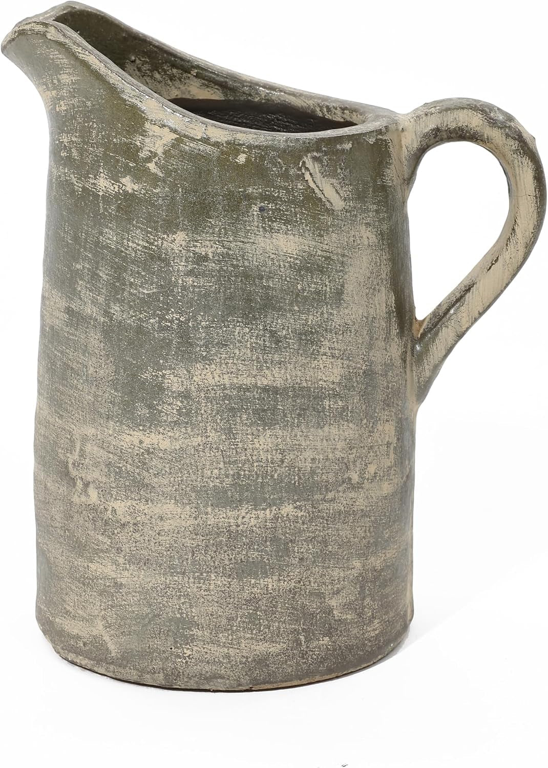 luxenhome-8-5-brown-pitcher-terracotta-vases-farmhouse-ceramic-vase-rustic-flower-vase-living-room-decor-unique-pottery-dining-table-decor-home-decor-accents
