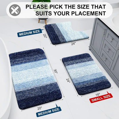 Microfiber Bathroom Rugs, Shaggy Soft Absorbent Bath Rug, 24X162