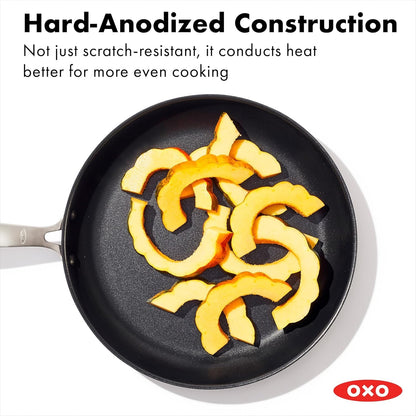 OXO Enhanced 12" Frying Pan Skillet, Pfas-Free Ceramic Nonstick, Durable Hard Anodized Cookware, Scratch Resistant, Stainless Steel Handle, Good Grips, Dishwasher & Oven Safe, Black4
