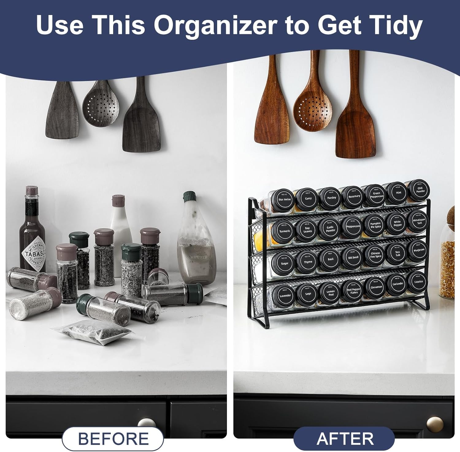 spice-rack-organizer-for-cabinet-spice-organizer-with-28-empty-spice-jars-with-black-lids-funnel-spice-labels-seasoning-organizer-for-countertop-cabinet-kitchen-pantry-cupboard