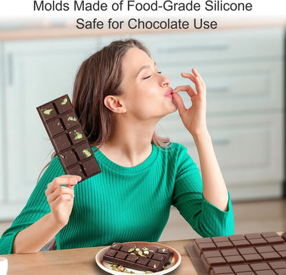Chocolate Bar Mold, Food-Grade Chocolate Silicone Molds | DIY Chocolate Bar Mold, Chocolate Chip Mold for Stuffed Bar, Premium Candy Bar Mold, Easy to Clean and Reusable4