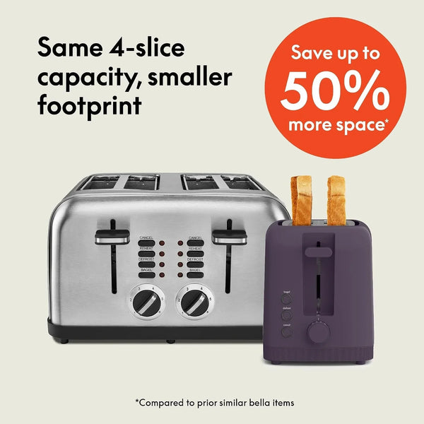 Fits-Anywhere™ Slim Toaster, 4 Slice Extra Long & Wide Slot, Plum2