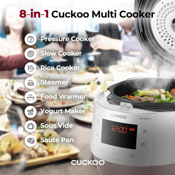 CUCKOO Electric Pressure Cooker 5QT, Versatile Slow Cooker with 10 Menu Options, High Pressure Food Steamer for Cooking, Instant Multicooker with Stainless Steel Non-Stick Inner Pot (CMC-QSB501S) | 10 Menu Options, Slow Cook and Steam, Nonstick Inner Pot, High Pressure Cooking, Versatile Food Steamer3