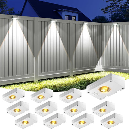 Solar Fence Lights Outdoor 12 Pack, 3 Color Temperature Fence Light1