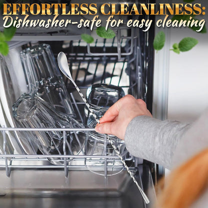 4 Pcs Bar Spoon Set, 12" Long, 18/8 Stainless Steel Cocktail Stirrers | Long Handle Sugar Spoon, Spiral Twisted Design, Corrosion Resistant, for Coffee, Tea, Dirty Soda, Home Bar, and Gifts9