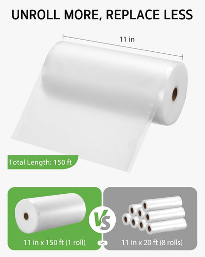 11" X 150' Vacuum Sealer Bags for Food Seal Rolls with Cutter3
