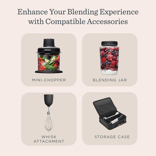 Vitamix 5-Speed Immersion Blender, 625-Watt Motor, Stainless Steel/Black | Professional-Grade Hand Blender, 5-Speed Control, One-Handed Operation, Stainless Blades, 5-Foot Cord, Blend in Any Container8