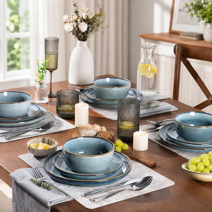Dinnerware Sets for 8, 24 Pieces Ceramic Plates and Bowls Set9
