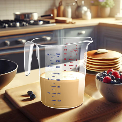 '- Melissa - 64-Ounce Plastic Measuring Pitcher (1-Pack), 8-Cup (2-Quart) Food-Grade Measuring Jug, Unbreakable, Stackable, Dishwasher-Safe, Great for Oil, Vinegar, Flour, and More3