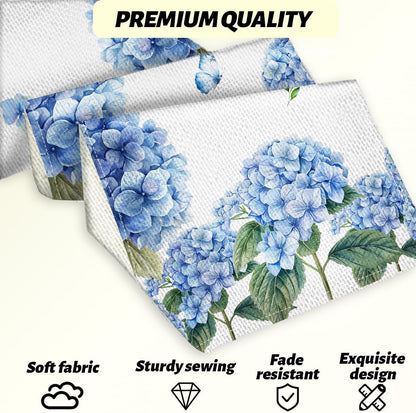 Hydrangea Butterfly Table Runner 13X72 Inch, Blue Hydrangea Gifts for Women5