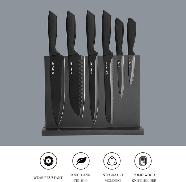 Kitchen Knife Set with Magnetic Knife Holder, 15 Pieces High Carbon Stainless Steel Sharp Kitchen Knife Set Including Chef'S Knife, Bread Knife, Serrated Steak Knife Set3