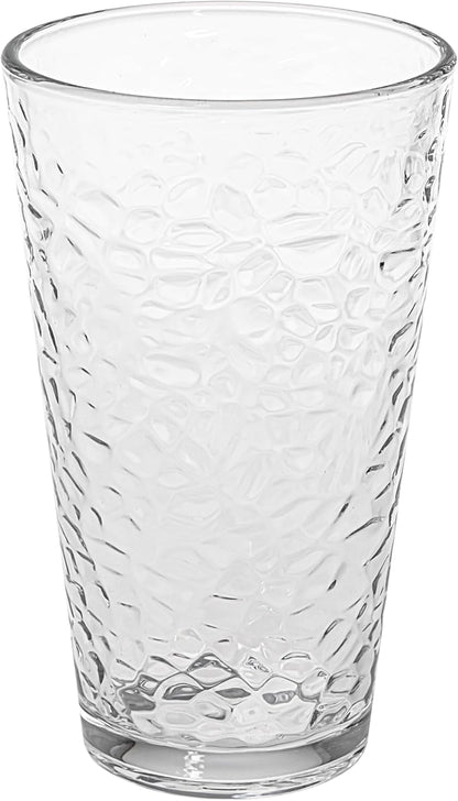 Set of 10 Hammered Glass Cups, Clear Heavy Base Drinking Glasses | 16Oz, Stackable, Durable, Dishwasher Safe, Freezer Safe, Non Slip, 100% Food Grade, BPA Free, Secure Packaging, Eco-Friendly8