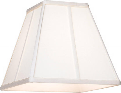 Medium Ivory Classic Square Shades 5.25X10X9 (Spider) Set of 2 | 5.25" Top X 10" Bottom X 9" High Replacement for Table Lamps Shade Pre-Assembled Harp + Finial5