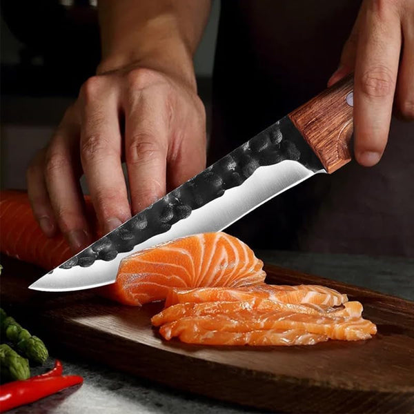Meat Cleaver,Cleaver Knife, 6.5 Inch Forged Hunting Knife Stainless Steel Boning Butcher Knife Meat Cleaver Fishing Camping Knife Professional Chef Knife Sheath (Color : Only Knife)5