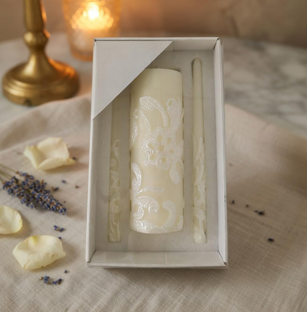 11-50-inch-high-cream-wedding-unity-candle-set-includes-1-pillar-and-2-taper-candles-great-for-weddings-as-well-as-special-events-and-emergency-lighting-or-for-reiki-spa-meditation
