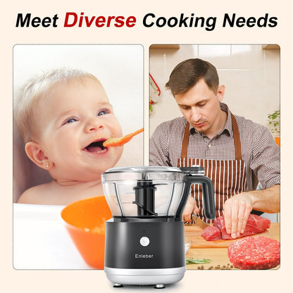 Food Processor Electric Food Chopper with 4.5-Cup(1000Ml) Vegetable Chopper & Meat Grinder,Bpa Free, Stainless Steel Blade for Chopp, Slice, Mince, Grind, and Puree, for Baby Food & Family Use | Vegetable Chopper & Meat Grinder BPA Free, Stainless Steel B2