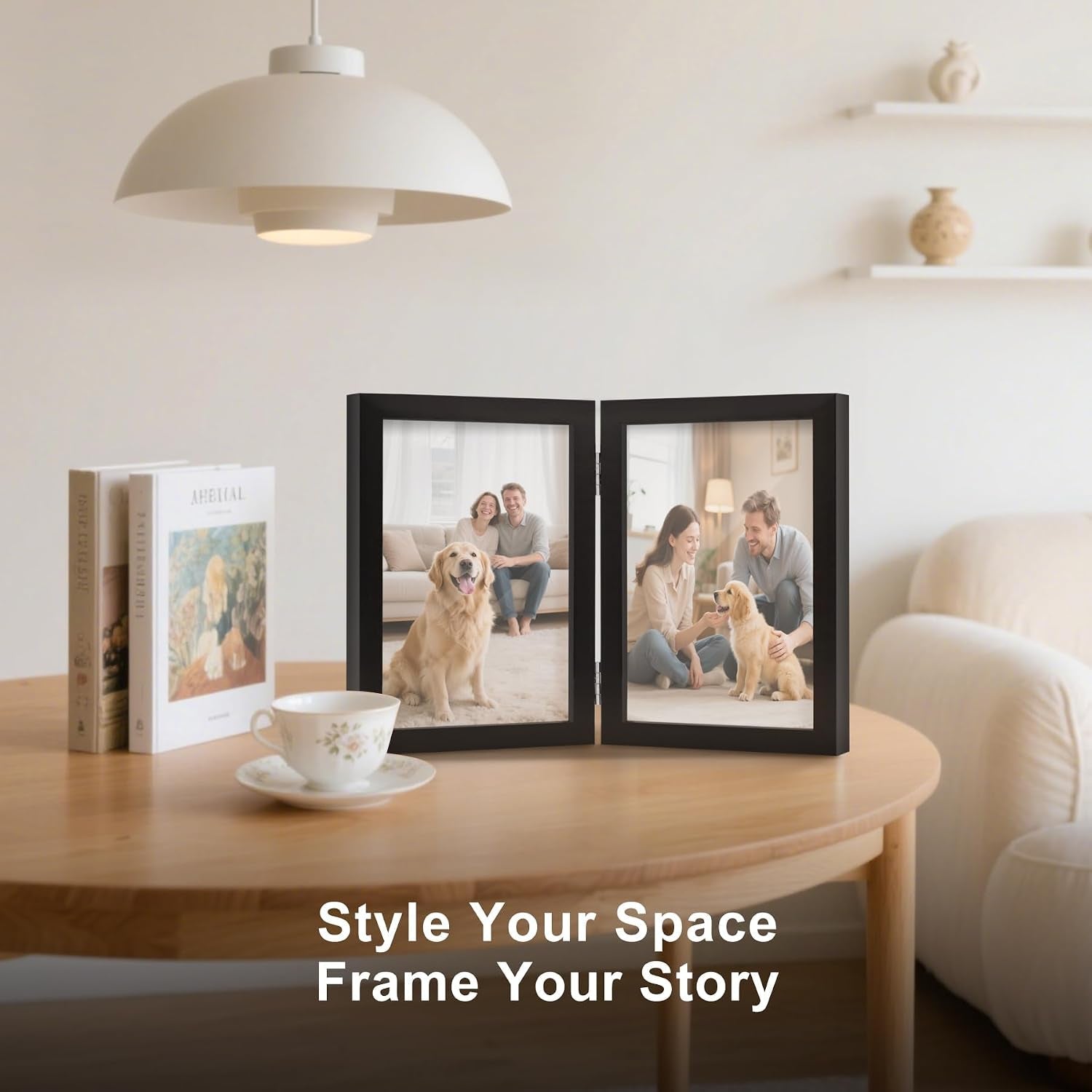 5x7-double-picture-frame-black-wooden-hinged-photo-frame