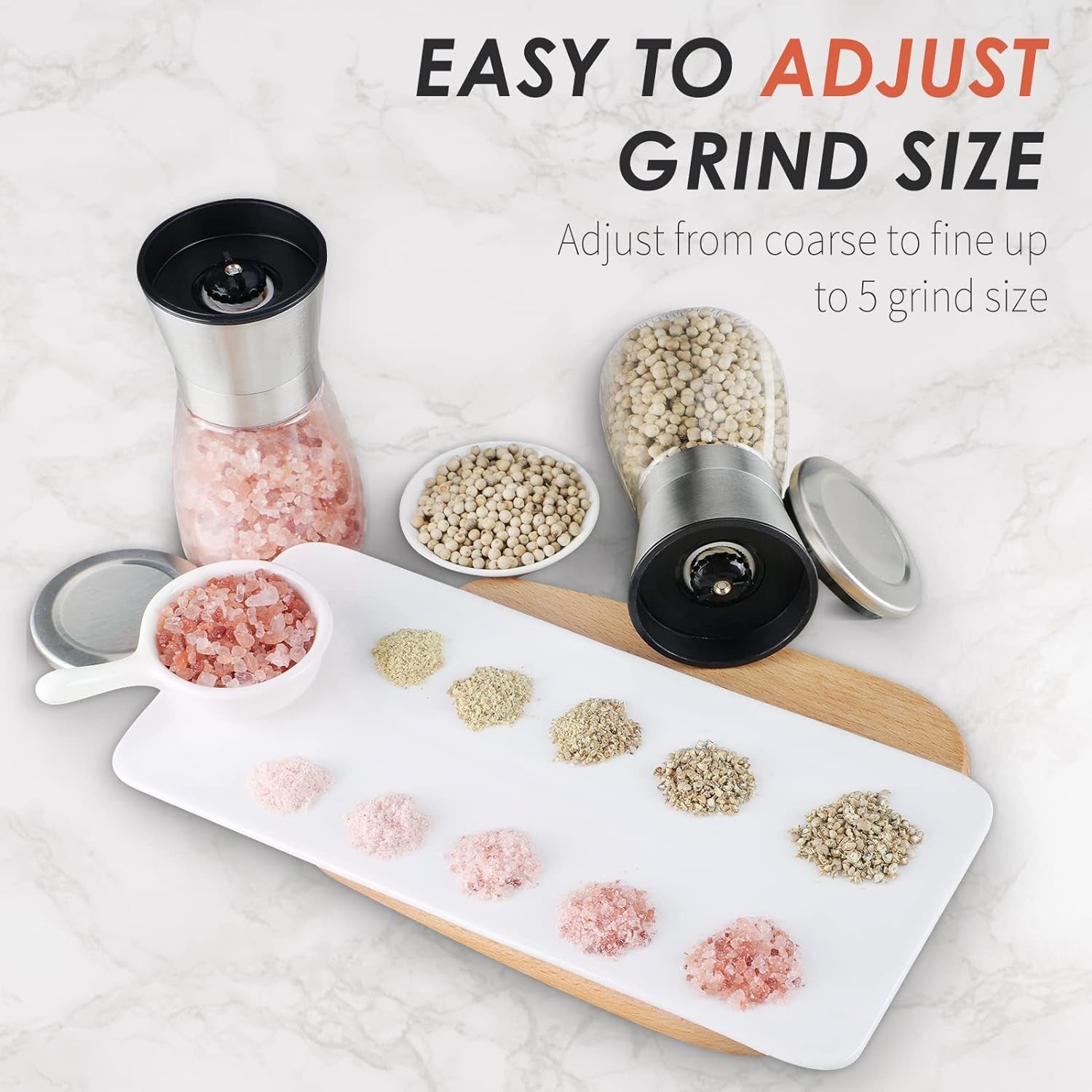 original-stainless-steel-salt-or-pepper-grinder-top-spice-mill-with-ceramic-blades-brushed-stainless-steel-and-adjustable-coarseness-by-pepper-grinder-single-package