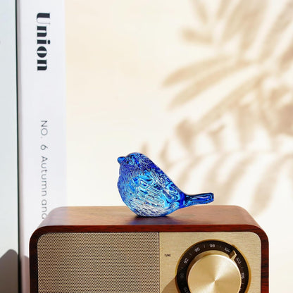 Blue Glass Bird Figurine Crystal Animal Collectible Shelf Decor | Blue Glass Bird Figurine Crystal Animal Collectible Ornament for Bird Lovers Home Shelf Desk Office Display Gift7