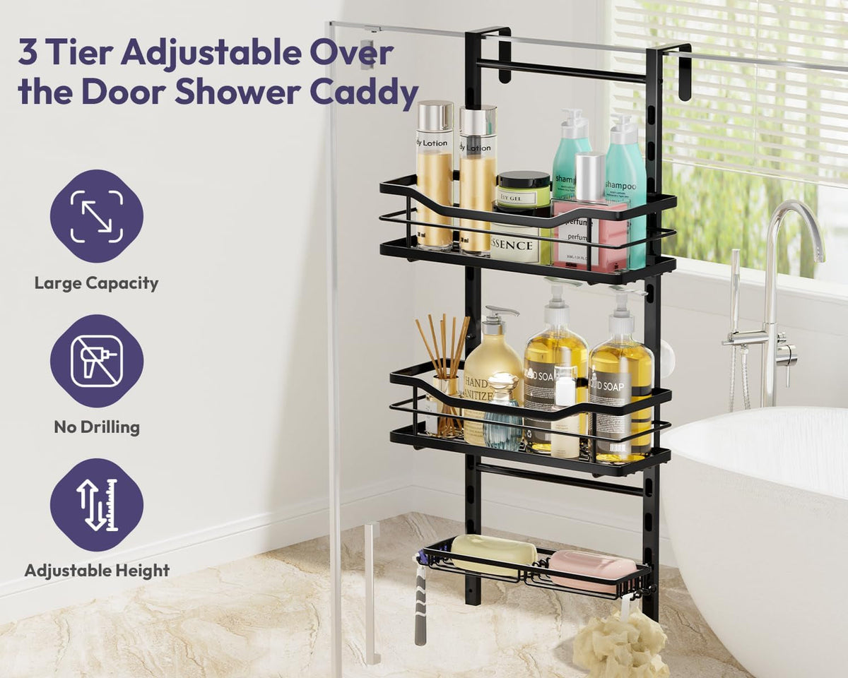 over-the-door-shower-caddy-3-tier-adjustable-shower-organizer-hanging-with-soap-holder-no-drilling-stainless-steel-bathroom-rack-hanging-for-body-wash-shampoo-soap-razor-black