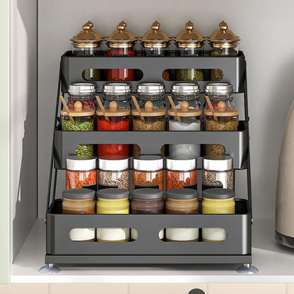 3 Tier Foldable Spice Rack, Black7