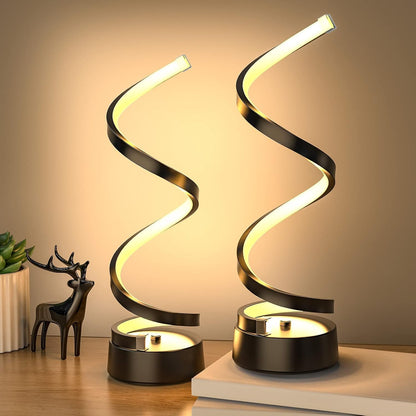 Table Lamps for Living Room Set of 2, Black Dimmable LED Lamp, Small Bedside Lamps, Nightstand Lamp for Bedroom Office Home Living Room1