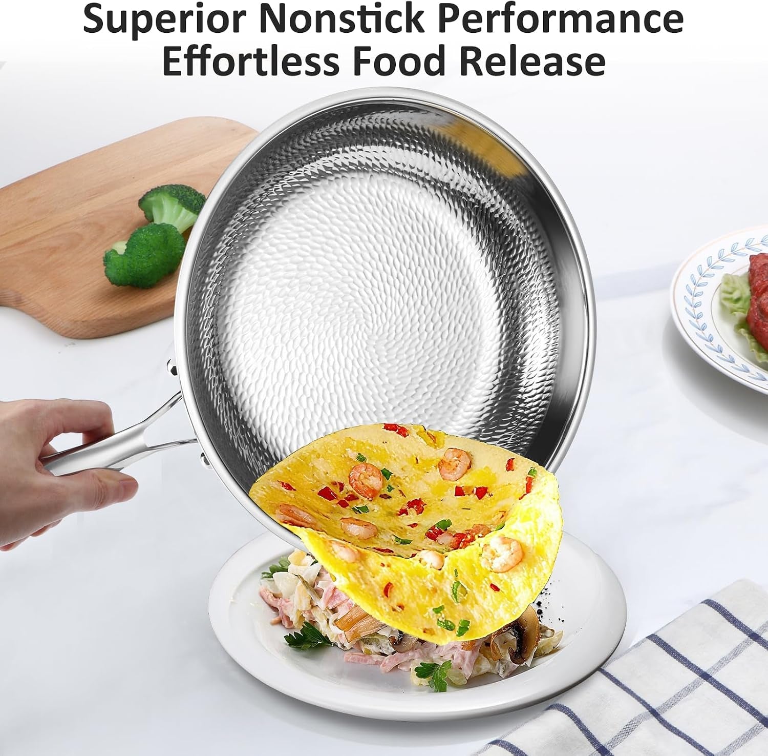 hammered-non-stick-titanium-frying-pan-with-lid-stainless-steel-kitchen-cookware-pot-scratch-resistant-even-heating-cookware-for-all-stovetops-8-10-and-12-inch-with-lid