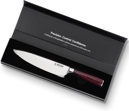 8 Inch Professional Chef Knife - Ultra Sharp German-Inspired Precision Blade High-Carbon Stainless Steel, Ergonomic Pakkawood Handle, Blade Guard and Gift Box for Home Cooks and Restaurants4