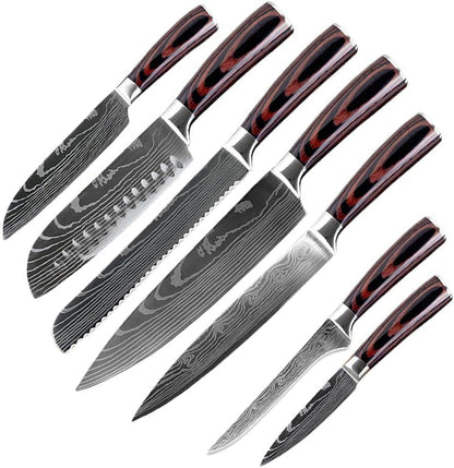 7PCS Kitchen Knife Set, Professional Japanese Chef Knives with High Carbon Stainless Steel Ultra, Sharp Aikido Knife Set for Cooking Meat, Fruits, Vegetables1