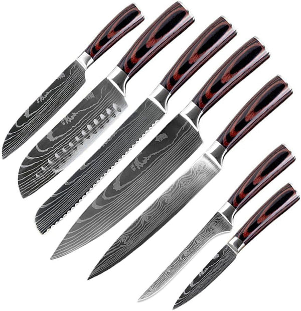 7PCS Kitchen Knife Set, Professional Japanese Chef Knives with High Carbon Stainless Steel Ultra, Sharp Aikido Knife Set for Cooking Meat, Fruits, Vegetables1