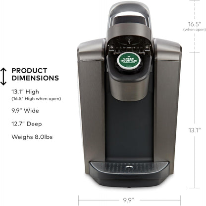 K-Elite Single Serve K-Cup Pod Coffee Maker, with Strength and Temperature Control, Iced Coffee Capability, 8 to 12Oz Brew Size, Programmable, Brushed Slate | Strength, Temperature Control, Iced Coffee Capability, 8 to 12Oz Brew Size, Programmable7