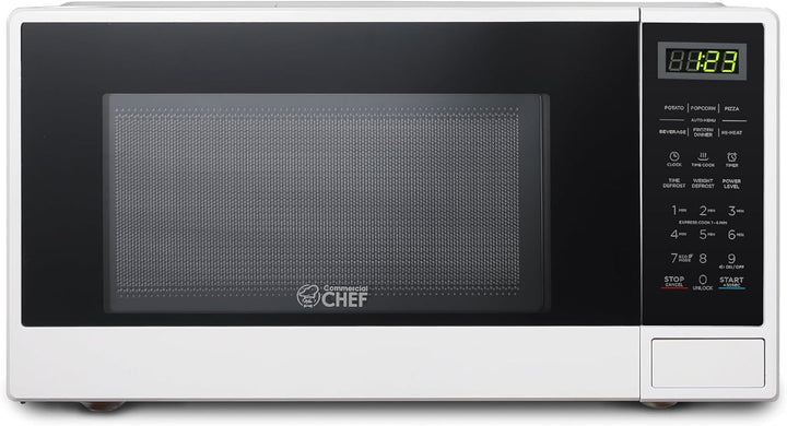 1.1 Cu. Ft. Countertop Microwave Oven, CHCM11100W, White | Touch Controls with Digital LED Display, 1100W Microwave, 12.4” Turntable, Push Button Door, 10 Power Levels