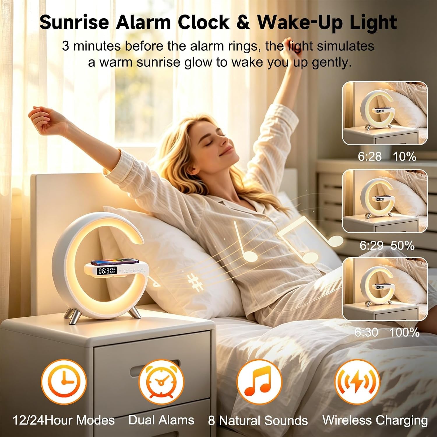 4-in-1-smart-led-table-lamp-alarm-clock-bluetooth-speaker-wireless-charger-app-control-night-light-bedside-lamp-with-fast-charging-station-for-bedroom-home-decor-family-teen-girls-boys-gifts