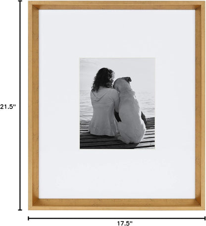 Calter Modern Wall Picture Frame Set, Gold 16X20 Matted to 8X10, Pack of 37