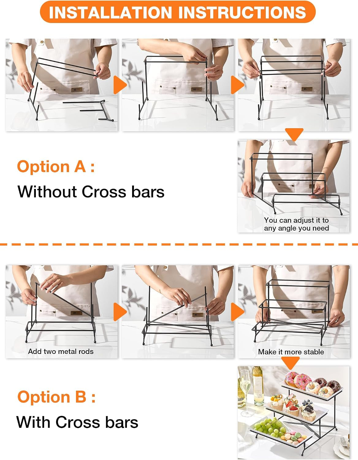 3-tier-serving-tray-set-12-tiered-serving-trays-platters-reusable-serving-tray-for-party-collapsible-sturdier-stand-with-stable-cross-bars-serving-platters-for-veggie-fruit-dessert