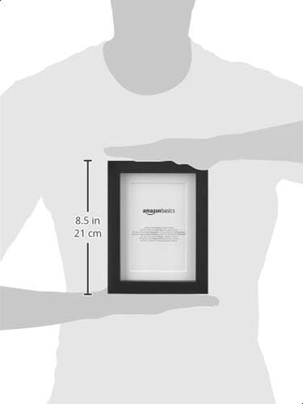Rectangular Picture Frame with Glass, 5" X 7", Wall Hanging or Tabletop Display, Mat for 4" X 6" Photo, Black, 2-Pack6