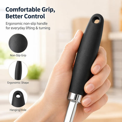 304 Stainless Steel Fish Spatula, Thin Flexible Slotted Turner5