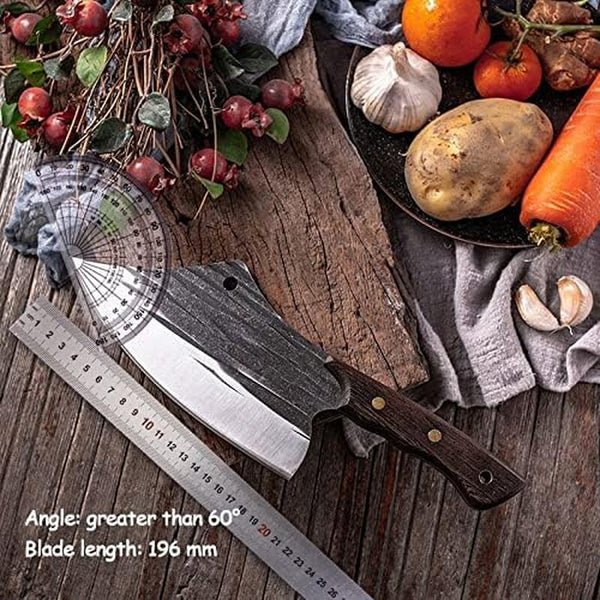Meat Cleaver, 5Cr15 Stainless Steel Axe Butcher Cutter Handmade Household Kitchen Knife Fish Meat Cleaver Cutting Forged Chopping Knife Cleaver Knife,By4