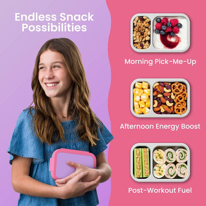 Bentgo Stainless Steel Snack Box, Leak-Proof, 2 Compartments, 2-Cup Capacity4