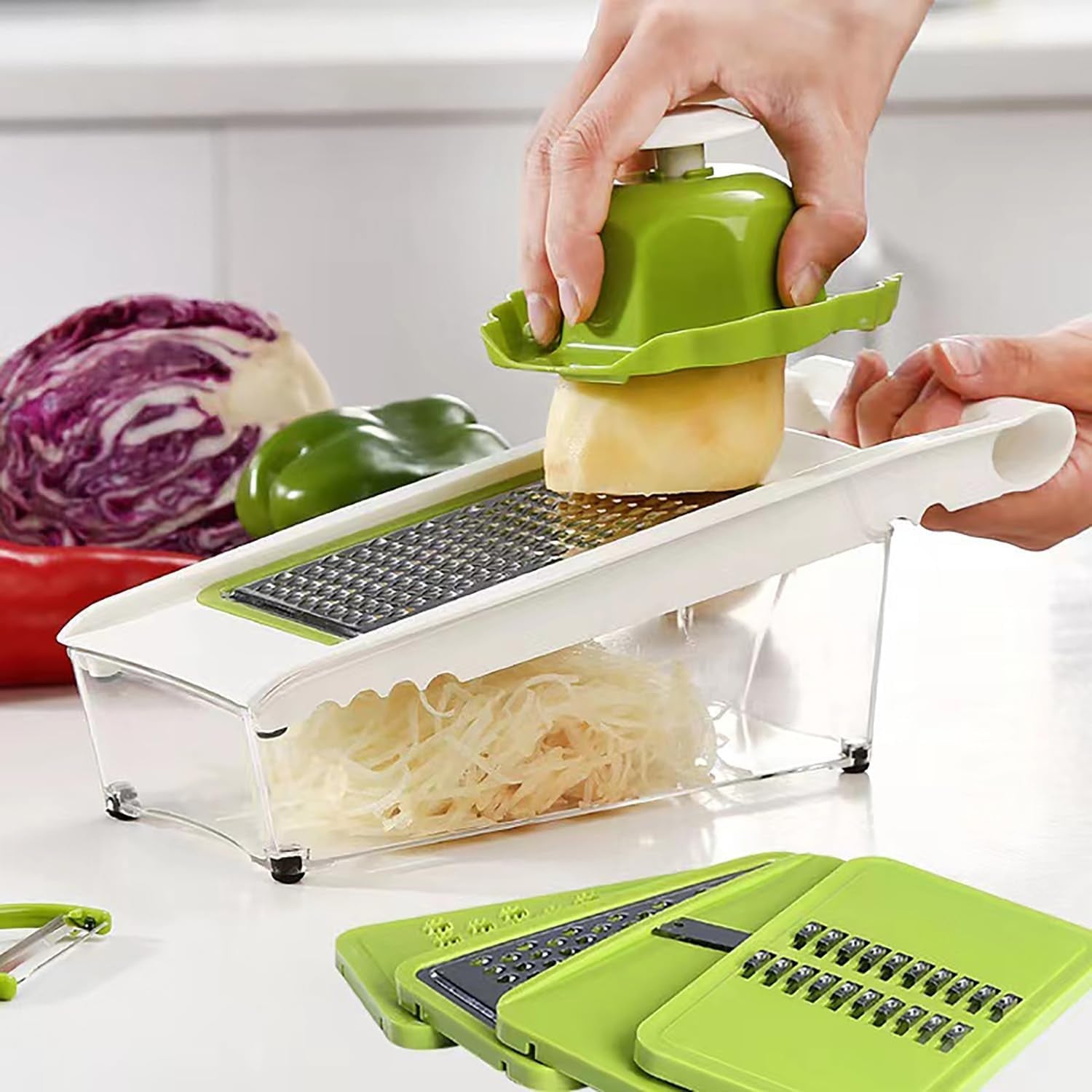 cheese-grater-with-container-5-in-1-mandoline-slicer-for-kitchen-multi-purpose-vegetable-slicer-easy-to-clean-vegetable-chopper-cheese-shredder-julienne-slicer-and-peeler