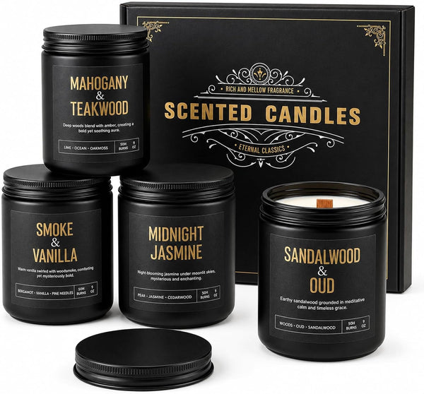 Candles Gifts for Men, 4-Pack Scented Candles, 36 Oz, Birthday Gift Set1