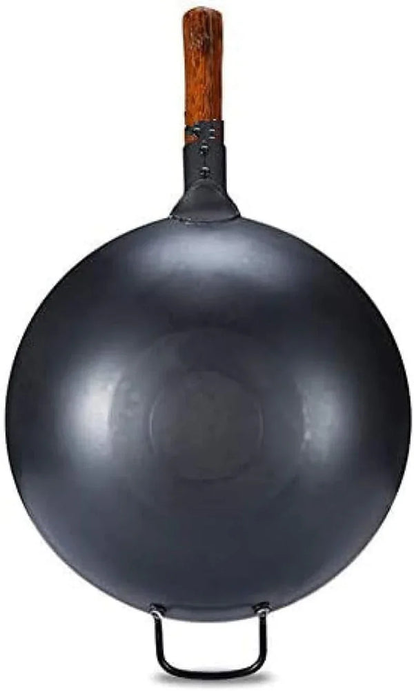 13.5 Inch Deep Nitriding Finished Carbon Steel Wok – Heavy Duty Chinese Wok, Stir Fry Pan for Gas, Electric & Induction Stovetops2