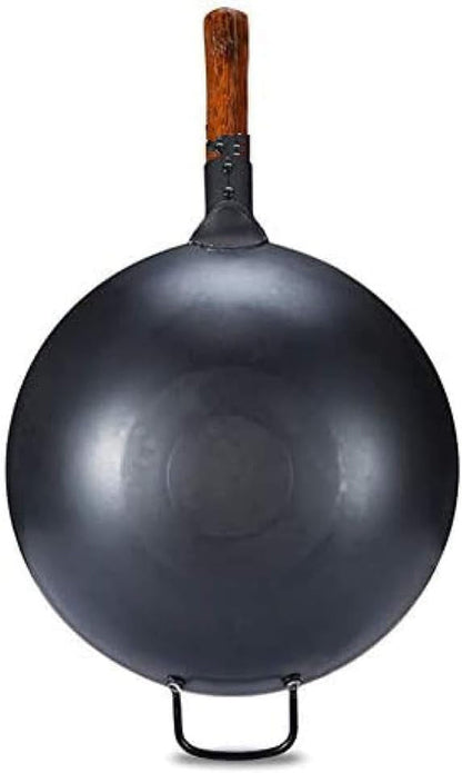 14" Pre-Seasoned Carbon Steel Wok Pan – Rust-Resistant Technology, Flat Bottom Stir Fry Pan with Stay-Cool Wooden Handle – Works on Gas, Electric & Induction3