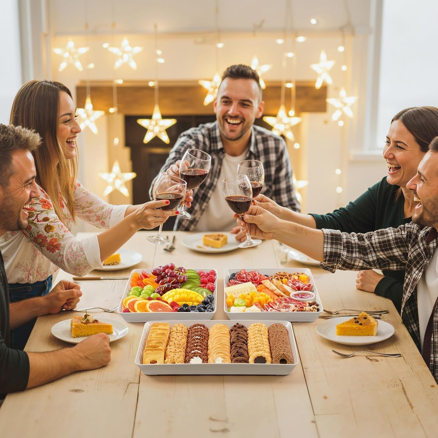 4-pcs-serving-tray-for-party-reusable-plastic-food-serving-platter-bpa-free-white-trays-for-desserts-snacks-fruit-appetizers-charcuterie-catering-dish-for-buffet-display-party-supplies
